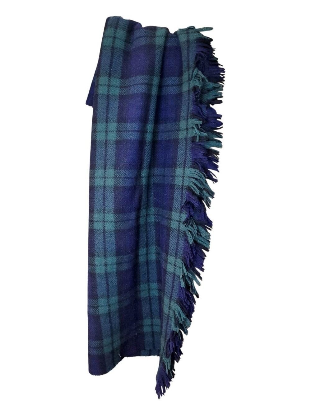 Vintage Woven Wool Scottland John Hanly & Co. Plaid Large Scarf Iriah Wool Wrap